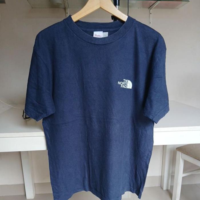 Kaos katun tebal navy PRINSTAR X TNF second brand Original  size L to XL ld 116 P 71