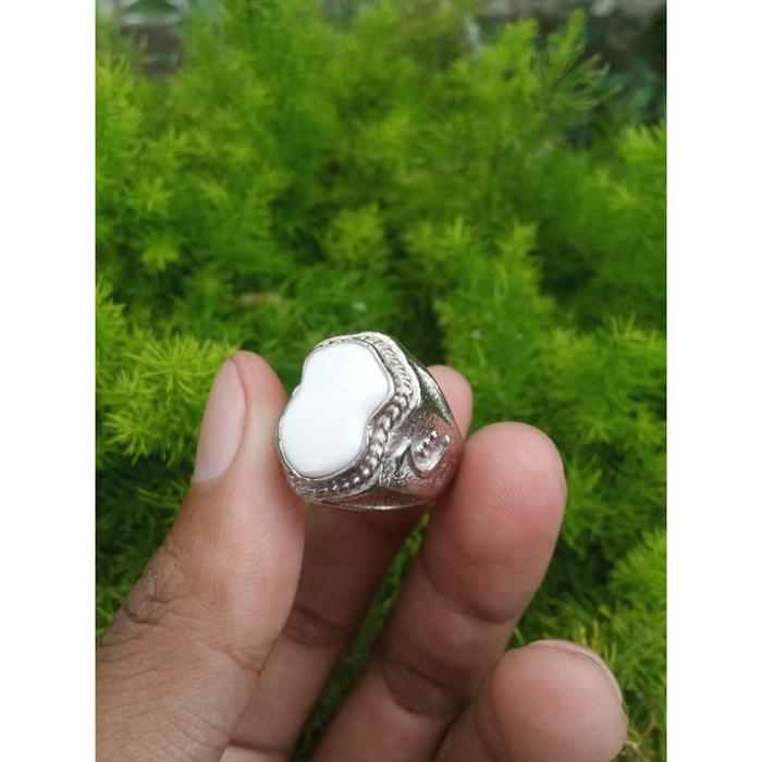 cincin akik Yaman abyadh terompah/ cincin akik Yaman abyadh murah/ cincin akik Yaman abyadh asli nat