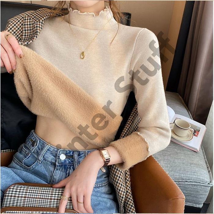 Long John Heattech Haruka Turtleneck Baju Rajut Cashmere Autumn Long Jhon Heat Tech Longjohn Heatech