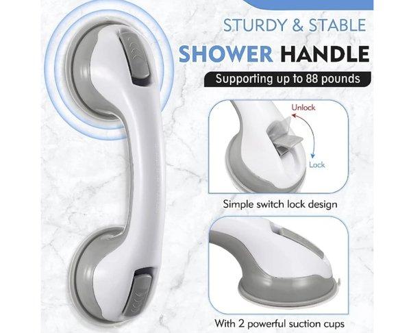 tempel pegangan safety gagang kamar mandi pengaman tembok keramik kaca shower handle papan suction t
