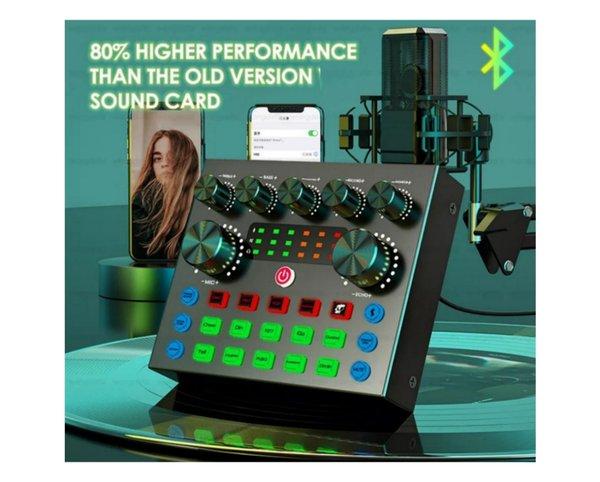 mixer amplifier sound card live broadcast voice suara efek control mic microphone PC komputer laptop