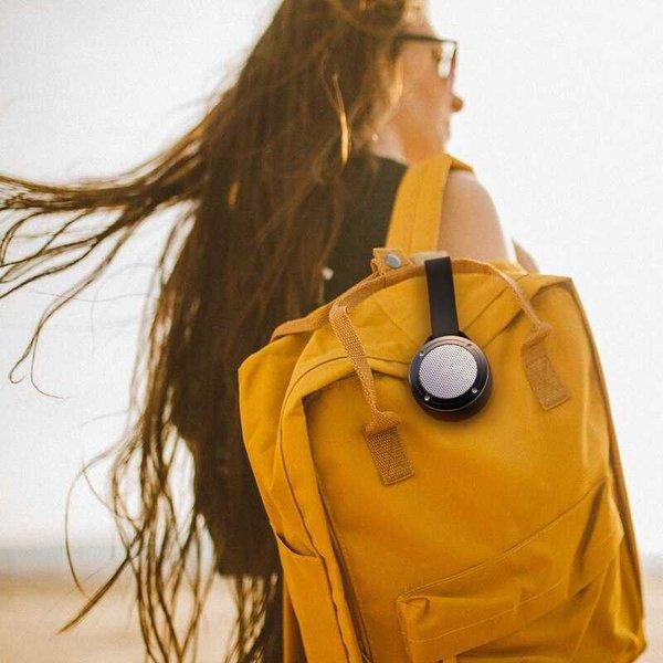 gantungan gantung tas travel speaker bluetooth portable bulat mini kecil hitam sepeda komputer PC ta