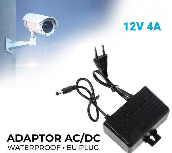 outdoor adaptor power supply 4a 12v waterproof charger AC DC PSU trafo 12 volt 4 ampere lampu LED st