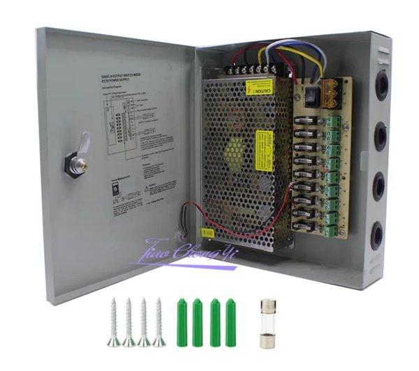 PSU power supply box 12v 15a trafo cctv kamera lampu LED strip hias 12 volt 15 ampere Taiwan