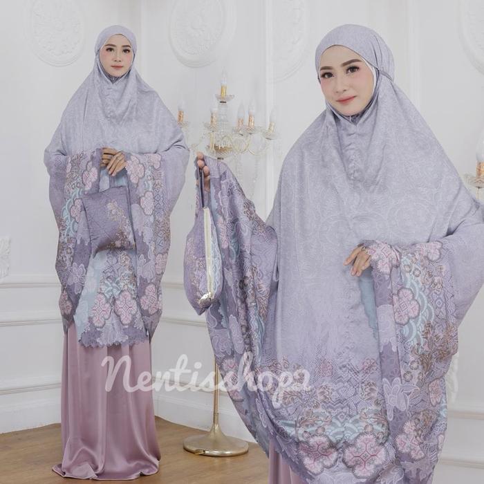 Langsung Diproses Mukena Dewasa Armani Silk Premium Motif Printing Zara Silk Seserahan Hampers Muken