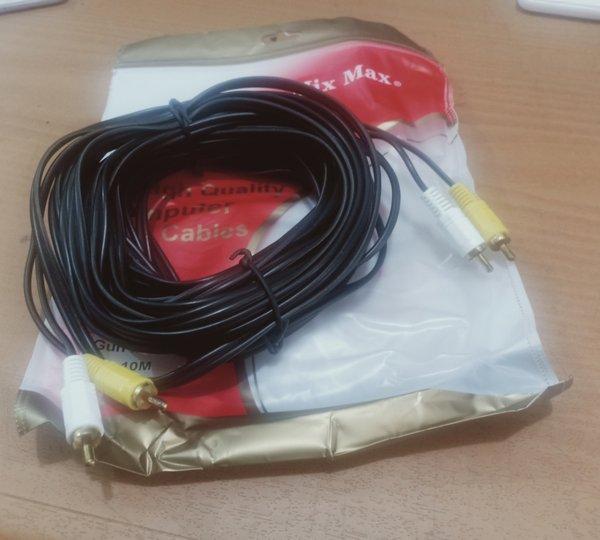 kabel 2 rca to 2 rca Jack audio Aux stereo line in DVD tv speaker amplifier mixer 2rca 2R 10m 10 met