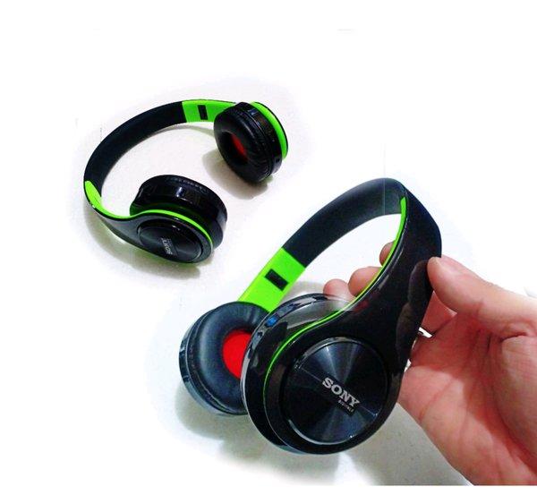 Sony headset stereo wireless bluetooth headphone xtra bass - black green