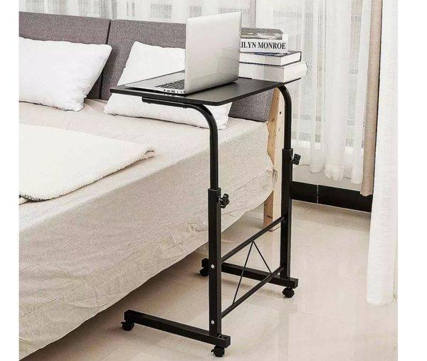 meja laptop roda lipat standing desk berdiri tempat tidur sofa kursi rumah sakit - kayu