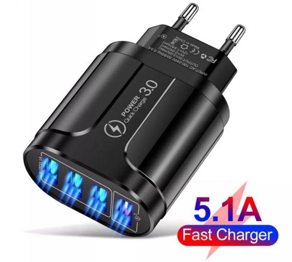 mahal.xome 3in1 charger 4 port USB high speed fast charging 5v 3A 9v 2A 12v 1.5A bagus original kuat