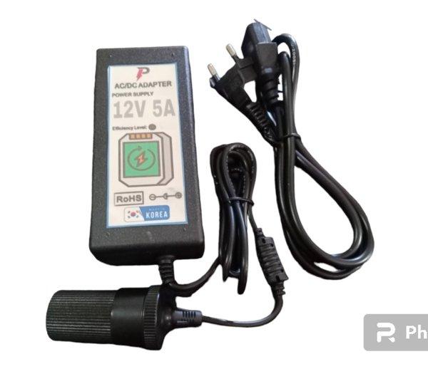adaptor socket 5a 12v 60w charger inverter vacuum cleaner pompa compressor power supply inflator 12