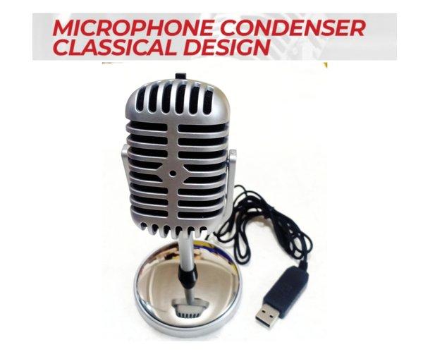 retro mic colokan USB Jack microphone laptop PC desktop komputer kondenser condenser 180 derajat pod