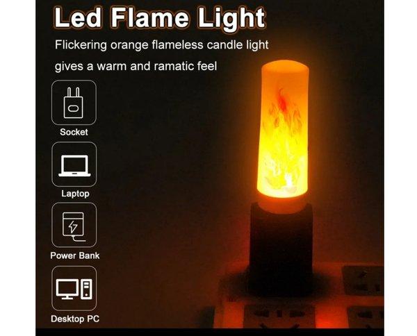 lampu travel efek kamar baby bayi tidur USB LED romantis makan restoran lilin night malam komputer l
