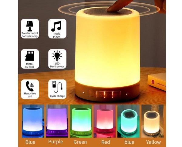 speaker bluetooth lampu remote rhimoa v600 remot v 600 touch sentuh colorful LED light malam tidur r