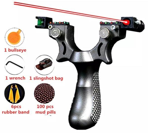 ketapel laser berburu tactical karet bagus kualitas titanium logam catapult high speed flat rubber b