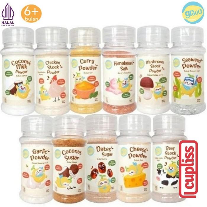 GROUU Cooking Powder Bumbu Bubuk Masak Bayi Anak Garam Kaldu Kari Gula Lada Putih Merica Keju Himala