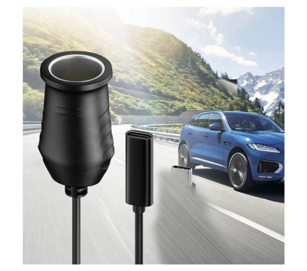 female type c kabel socket soket lighter mobil car dvr kipas GPS e dog ekstensi extension power cord