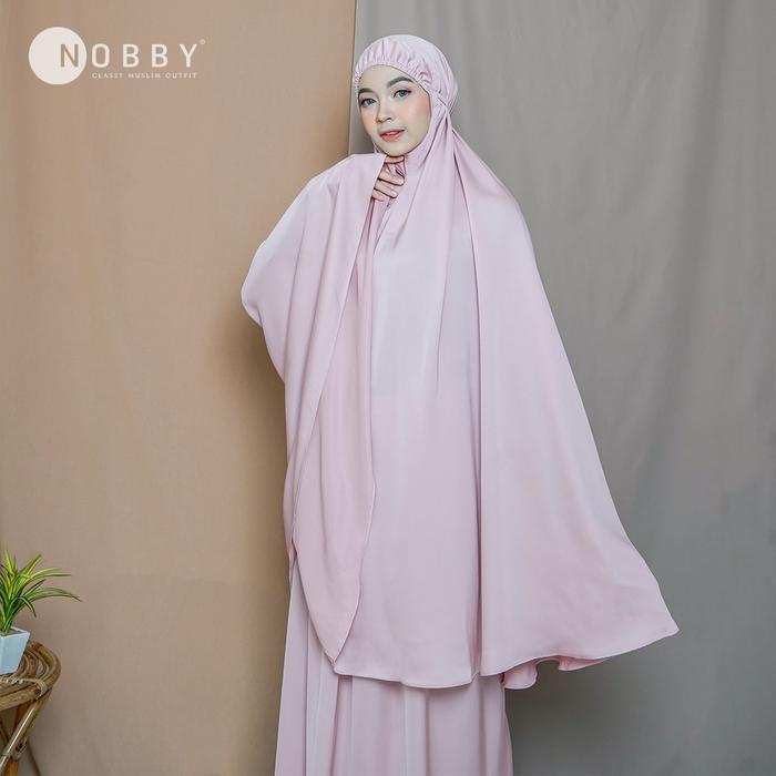 Langsung Diproses Nobby Yasmina Mukena Dewasa Satin Silk Premium 2In1 | Mukena Travel Grab / Gosend
