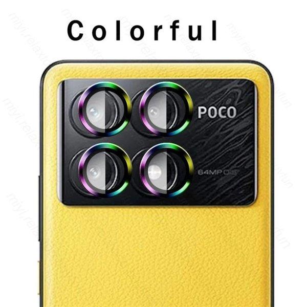 Ring Metal Lens Poco X6 X6 Pro 5G Tempered Glass Camera Protector