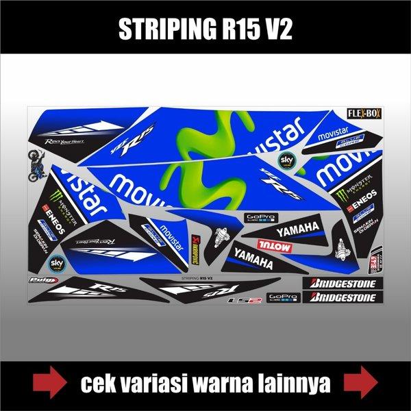 (COD) STRIPING VARIASI YAMAHA R15 V1 V2 LIS STICKER DECAL VARIASI YAMAHA R15 LAMA R15 V1 V2 "movista