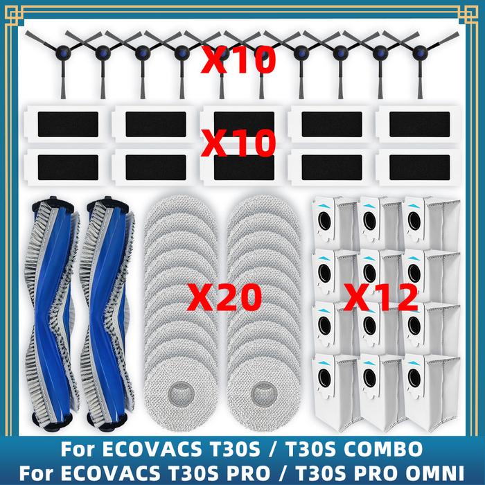 Compatible For ( ECOVACS DEBOT T30S / T30S PRO / T30S PRO OMNI / T30S COMBO ) Parts Main Side Brush