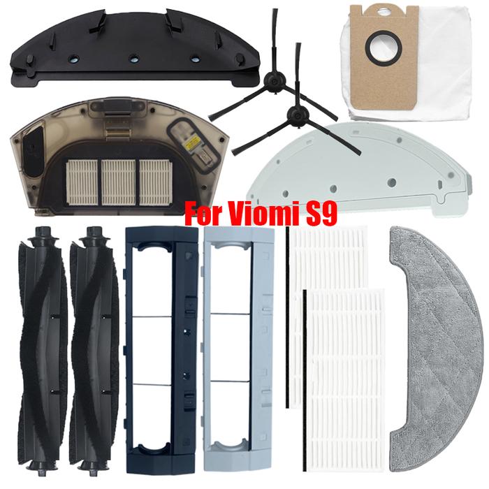 Mop Cloth Bracket Dust Bag Side Brush Parts For VIOMI S9 Robot Vacuum Cleaner Main Brush Cover Hepa 