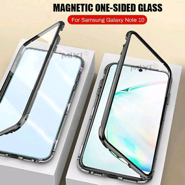 Original Bumper Hard Case Metal Alumunium Magnetic Transparan Glass Premium Cover Casing Samsung Not
