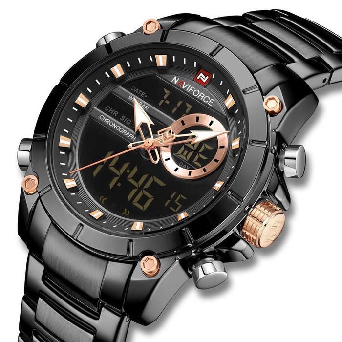 Jam Tangan Pria Naviforce NF9163 Original Rantai