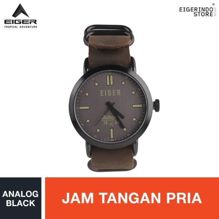 C0 p0 Eiger 1989 Aviator Watch - Black / Jam Tangan Pria