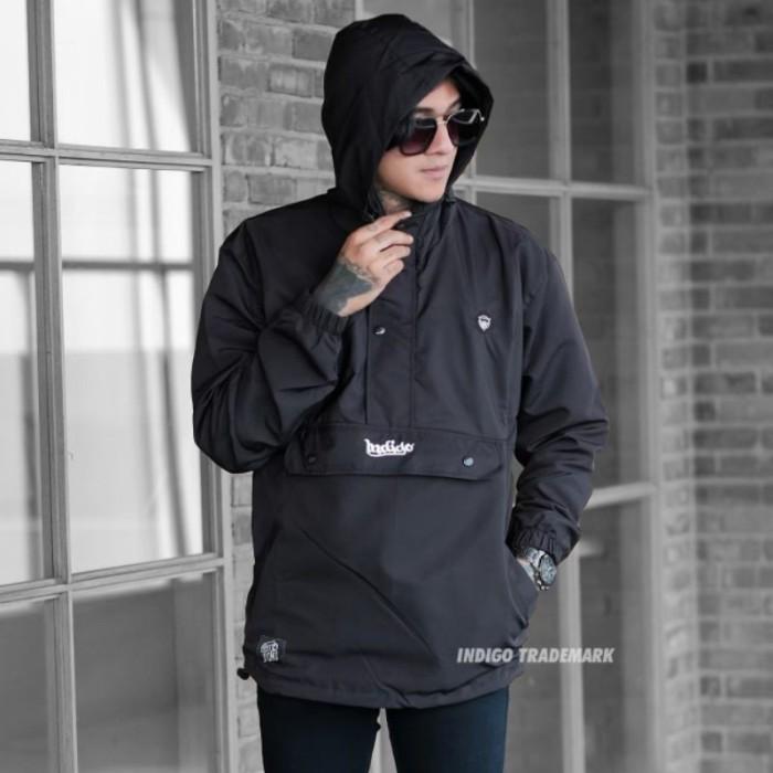 CAGOULE JAKET POLOS INDIGO TRADEMARK - PARASIT HOODIE SIMPLE CASUAL