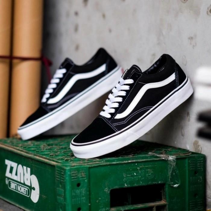 Sepatu Big Size 45 46 47 - Vans Oldskool Black White || Original (Best Quality)