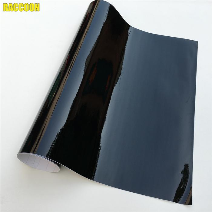 Car Sticker Glossy Black Vinyl Wrap Film Gloss Black Self Adhesive Vinyl Sticker Bubble Free Exterio