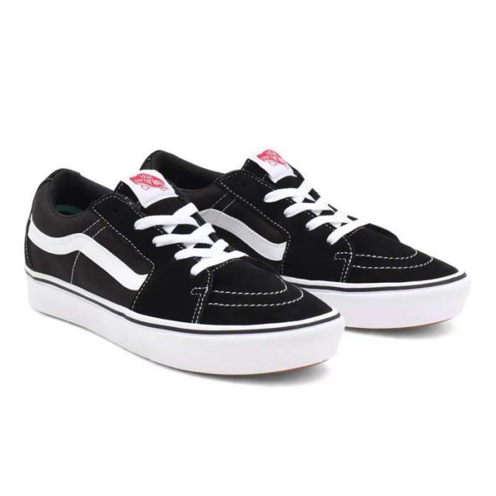 Sepatu Big Size 45 46 47 - Vans Sk8 Low Black White || Original (Best Quality)