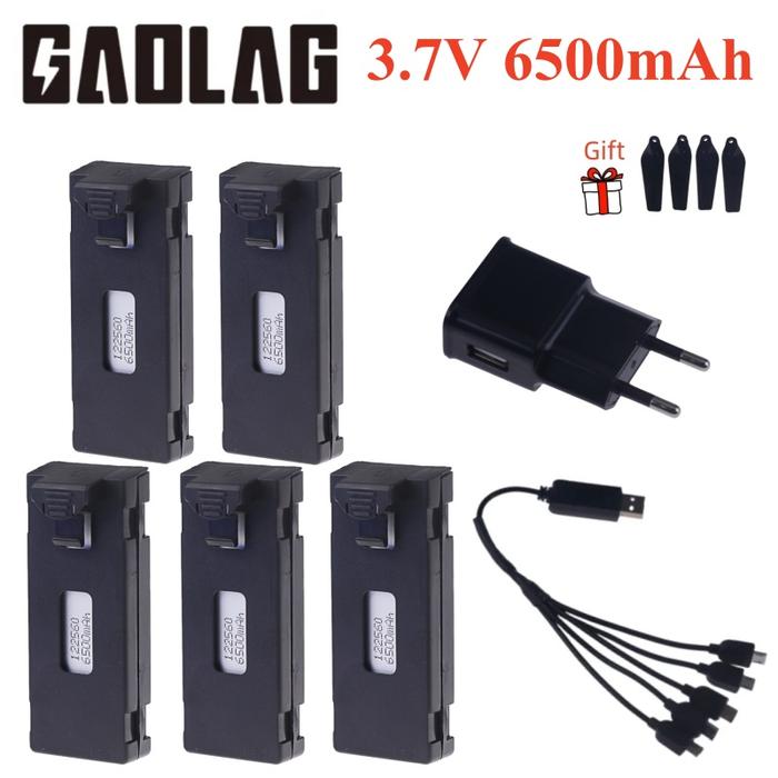3.7V 6500mAh 20C RC Drone Battery Accessory For E88 E88PRO E99 Ls-E525 E525 PRO Mini Uav Drone Batte