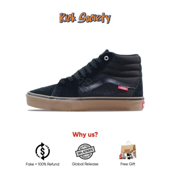 Sepatu Sneakers Pria Vans Sk8 High Pro Black Gum Original (Best Quality)