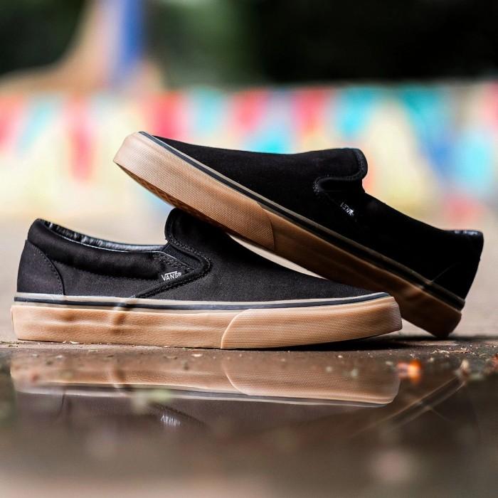 Sepatu Casual Vans Slip On Classic Black Original Big Size 45 46 47 (Best Quality)