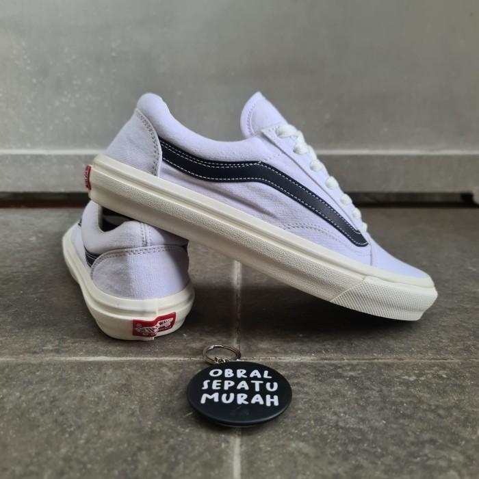 Sepatu Putih Vans Oldskool White List Hitam Unisex 37-43 Sepatu Couple (Best Quality)