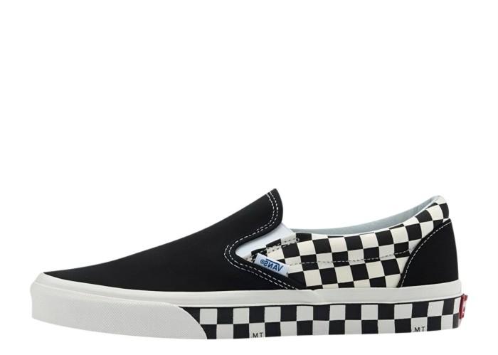Sepatu Vans Slip On Classic Sidewall Checkerboard Black White Pria Wanita Sneakers Original (Best Qu