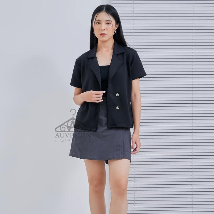 4957 Magie Short Sleeves Scuba Blazer | Blazer Lengan Pendek Wanita | Blazer Kerja | Academia Outfit