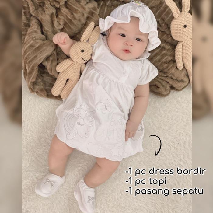 BUNNY / PURE WHITE SUIT dress baju topi sepatu pakaian anak bayi perempuan cewek lucu murah terlaris