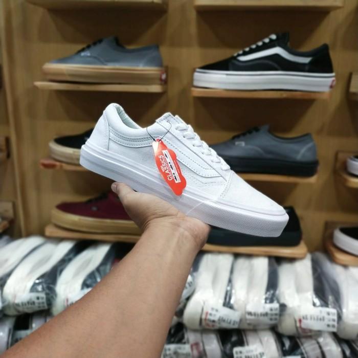 Sepatu Pria Dan Wanita Vans Old Skool Putih Polos Full White (Best Quality)