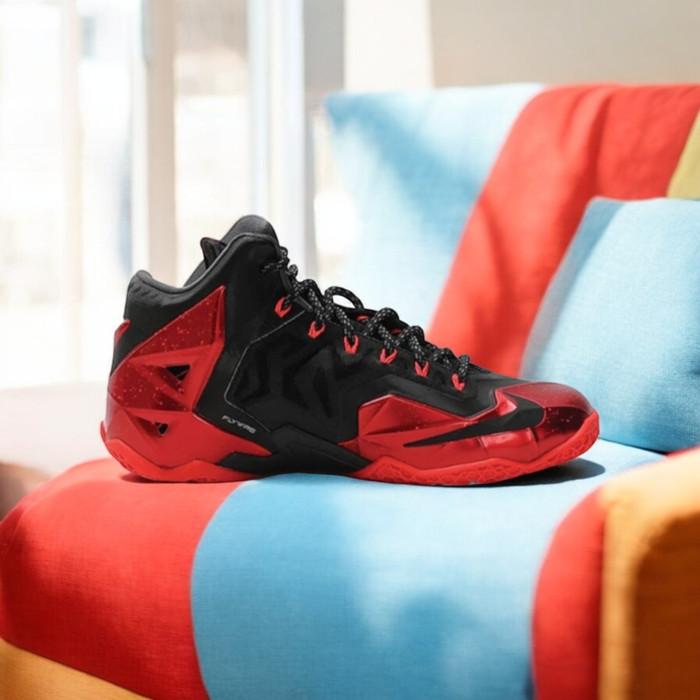 Sepatu Basket Nike lebron 11 miami heat black red Free 1 pcs