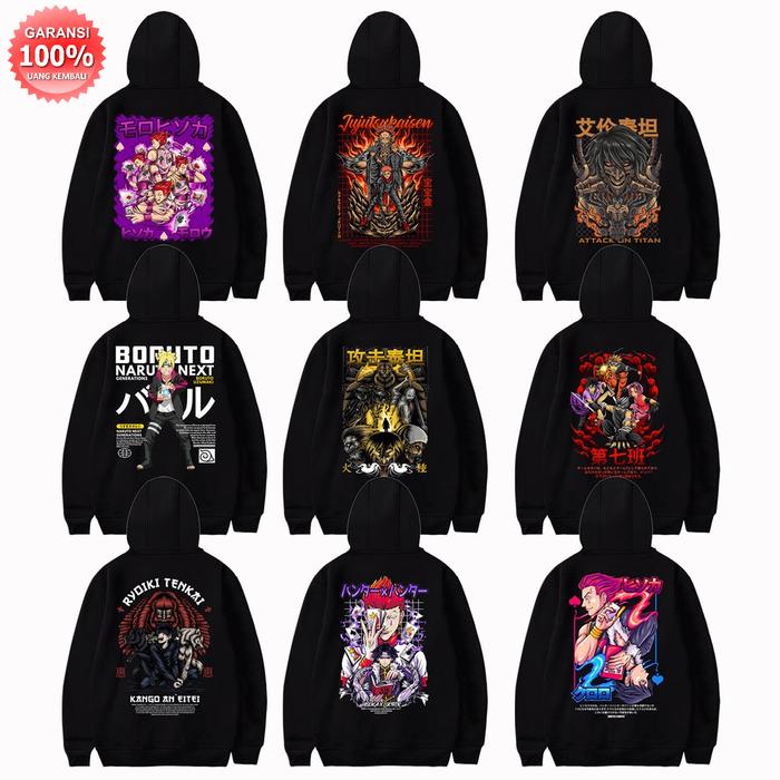 PROMO Hoodie Unisex Anime Manga Pria Wanita HOODIE Naruto Uzumaki team Boruto Hisoka Morow Hunter x 