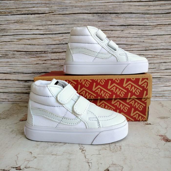 Sepatu Anak Vans Full White Premium High Quality Sepatu Vans Sk8 Putih (Best Quality)