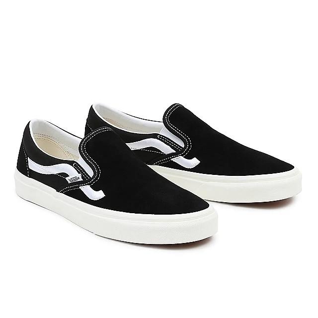 Sepatu Big Size 45 46 47 - Vans Slip On Stripe Classic Bw || Original (Best Quality)