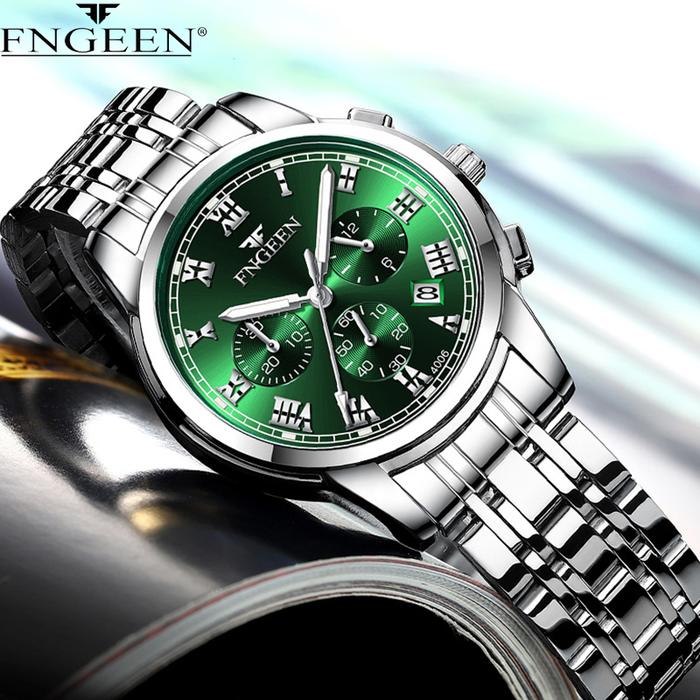 IMPORT FNGEEN Men Watches 2023 Top Brand Luxury Waterproof Date Clock Male Steel Strap Casual Quartz