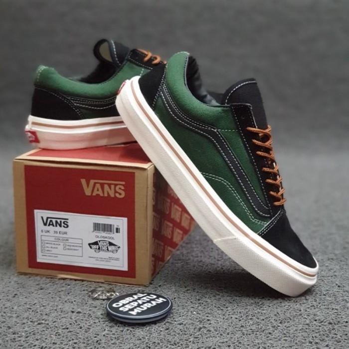 Sepatu Vans Old Skool Vault Green Black Grade Original - Green Coklat, 39 (Best Quality)