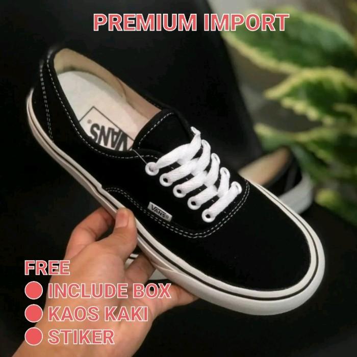 Sepatu Vans Authentic Hitam Putih Cewek Cowok Premium Import Murah (Best Quality)