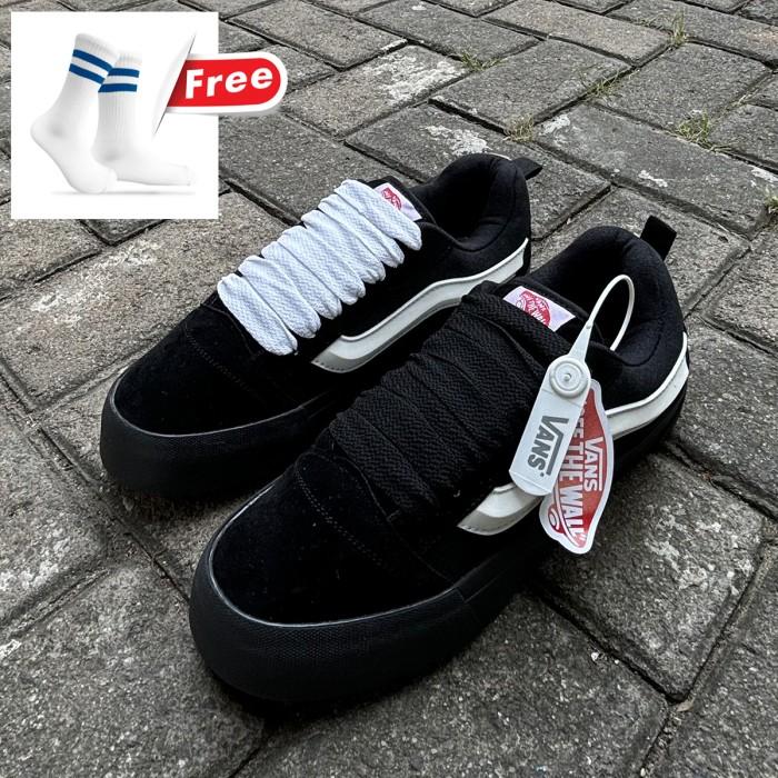 Promo2024!!! Sepatu Vans Knu Full Black Pria Dan Wanita Hitam Polos (Best Quality)