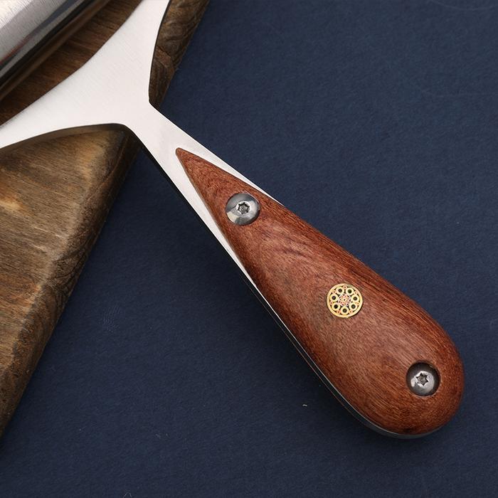 IMPORT LMDZ 1PC Pear Wood Steel Iron Roller 25/60/90mm Press Edge Roller Leather Glue Laminating Too