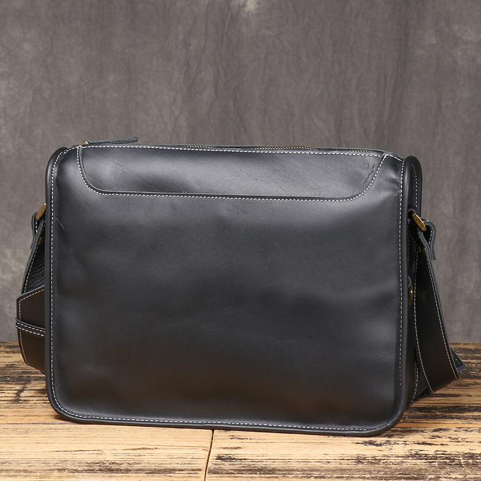 IMPORT ROOG Classic Vintage Leather Crossbody Bag, Made From First-Layer Crazy Horse Cowhide, Fits A